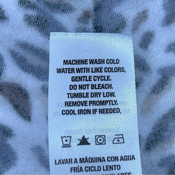 SMALL LIVE LOVE LOUNGE LEOPARD PRINT TANK GREY WHITE ANIMAL PRINT - Picture 12 of 12